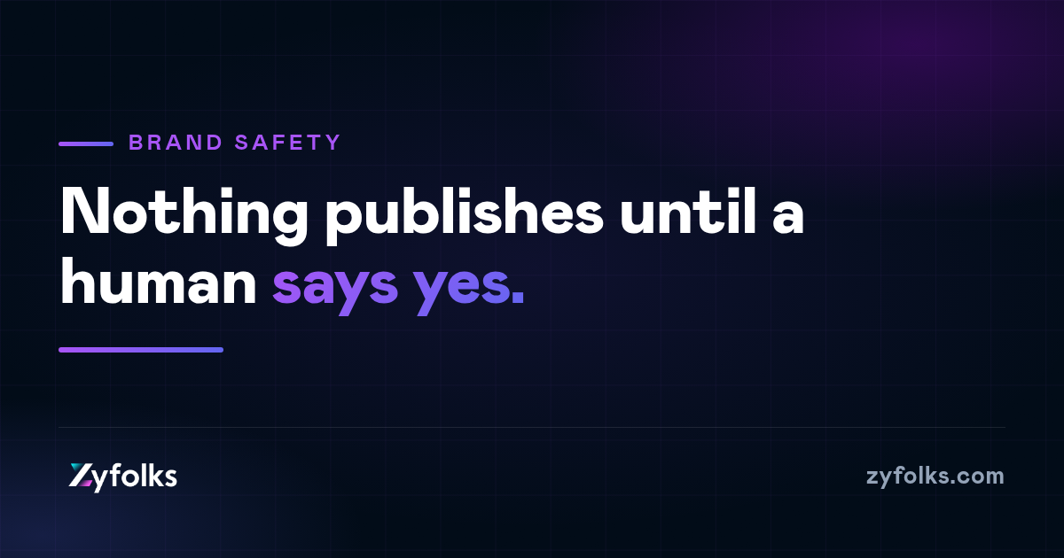 The scary part of AI content isn't quality. It's publishing something wrong before anyone reads it.