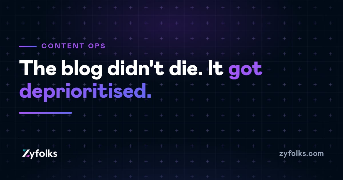 You keep meaning to publish. Then three months go by and the blog is silent.